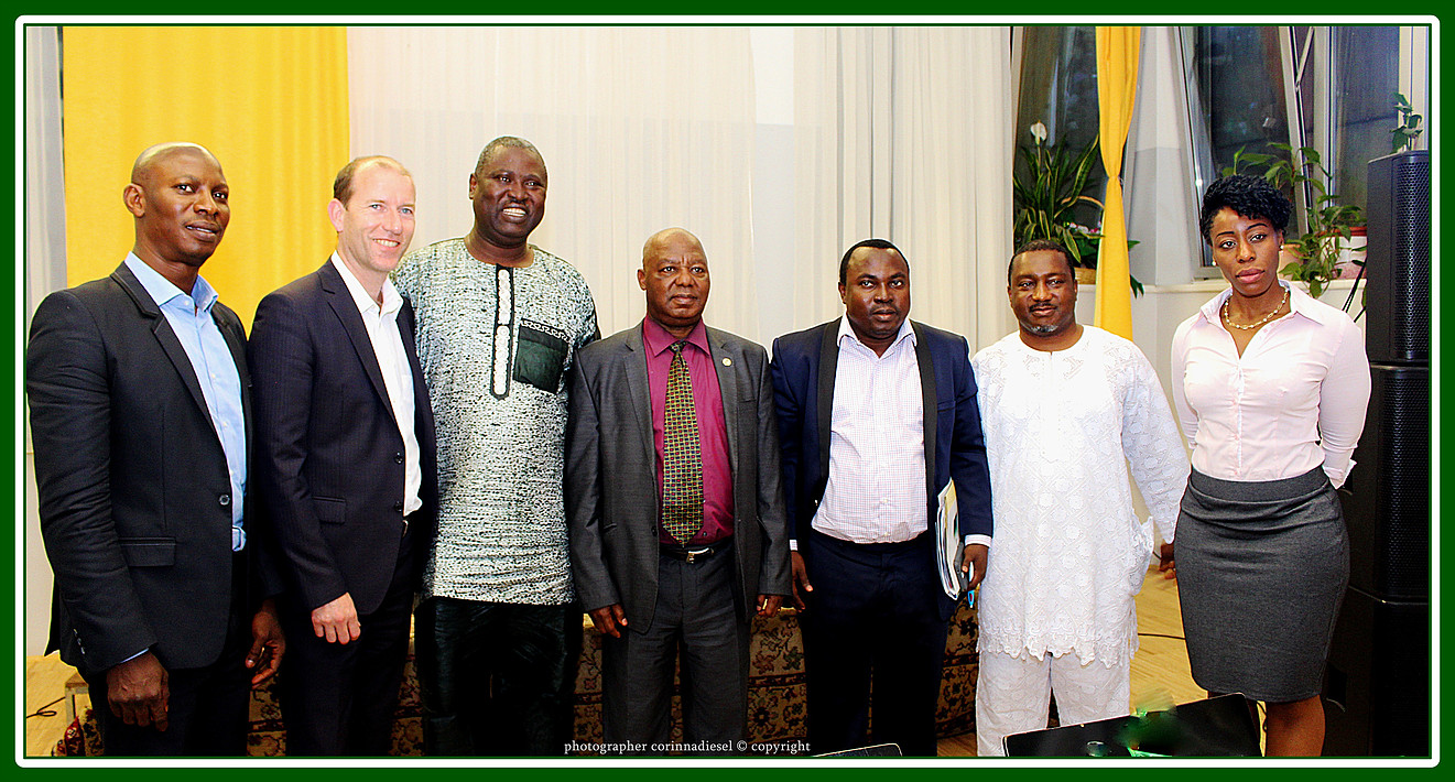 The Charge d Affaires of the Embassy / Permanent Mission of the Federal Republic of Nigeria to Austria and Slovakia, Mr. Gazing J. N. Dangtim, with the Chairman NIDOE Austria and a host of other dignitaries at the occasion.